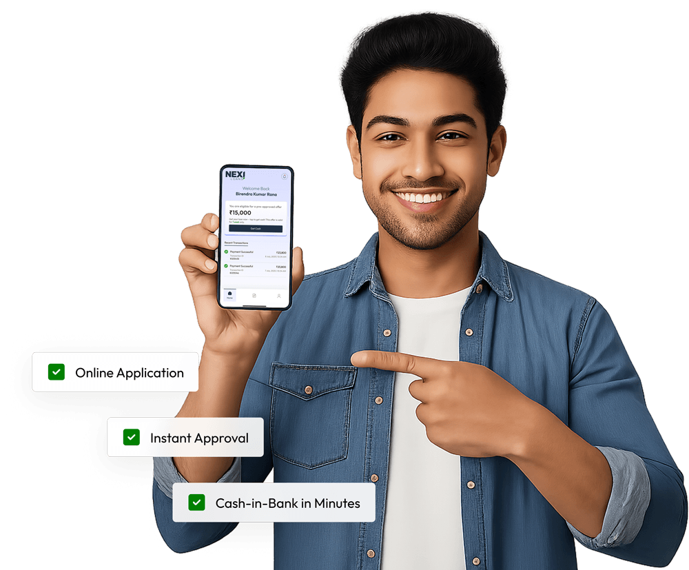 Smiling man holding phone